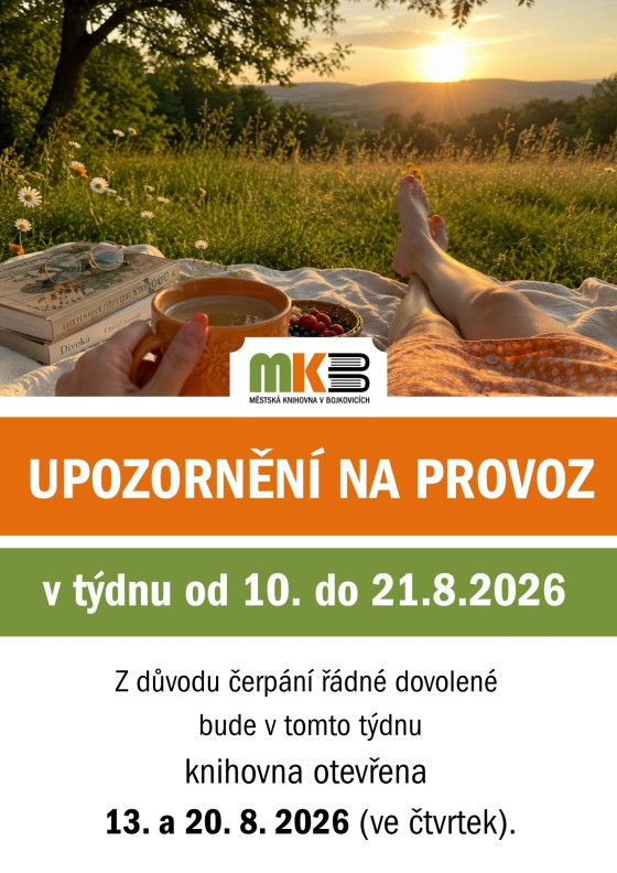Provoz v době dovolené v srpnu